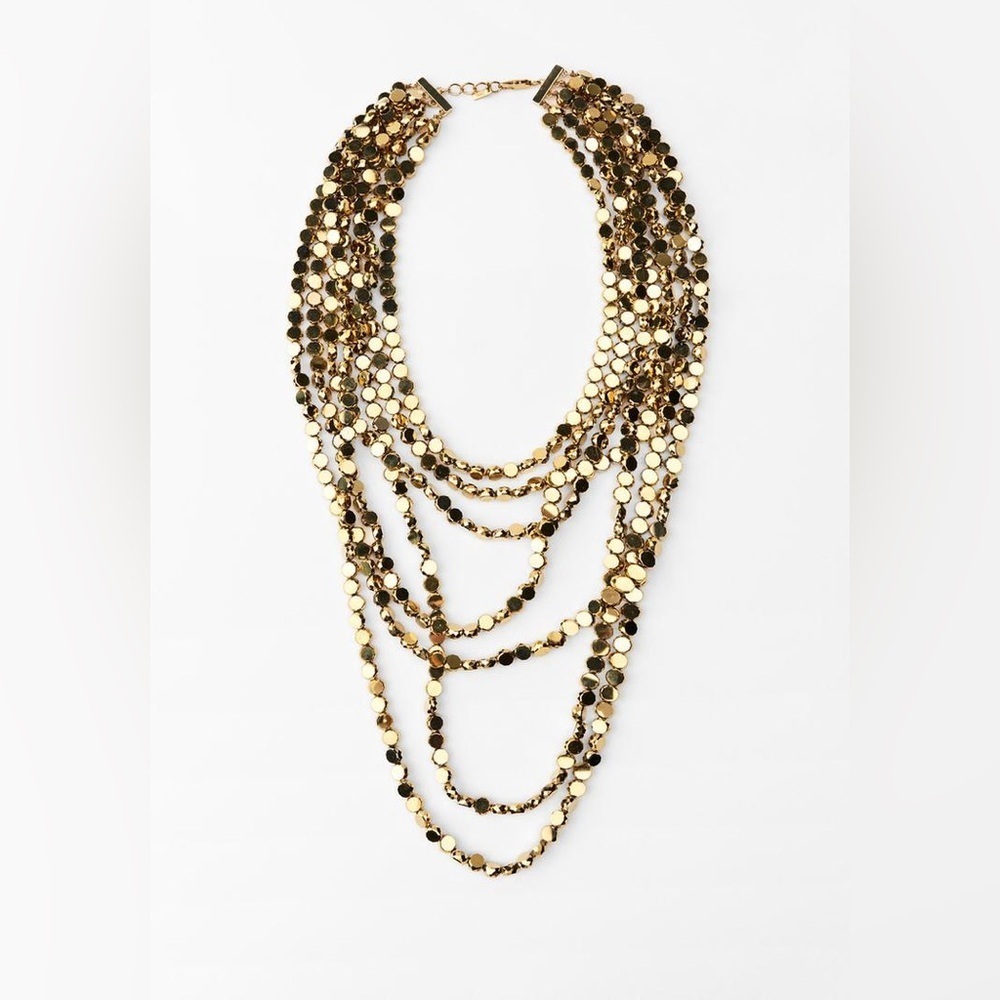 NWT. Zara Golden Multi-Strand Necklace.